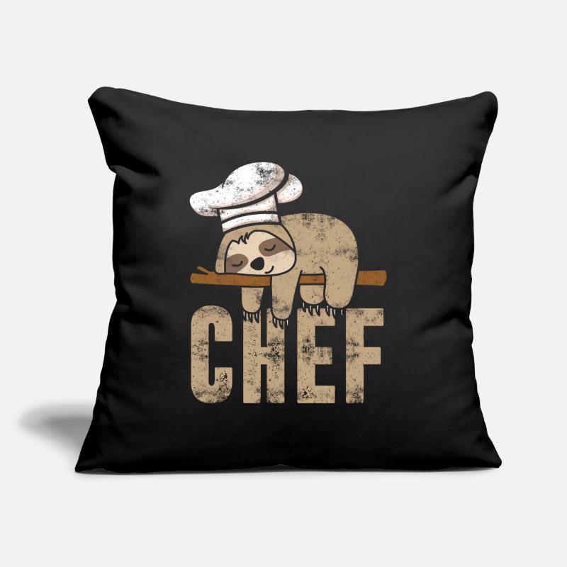 Faultier Chef Kochen Küche Backen Geschenk Sofakissen mit Füllung 45 x 45 cm