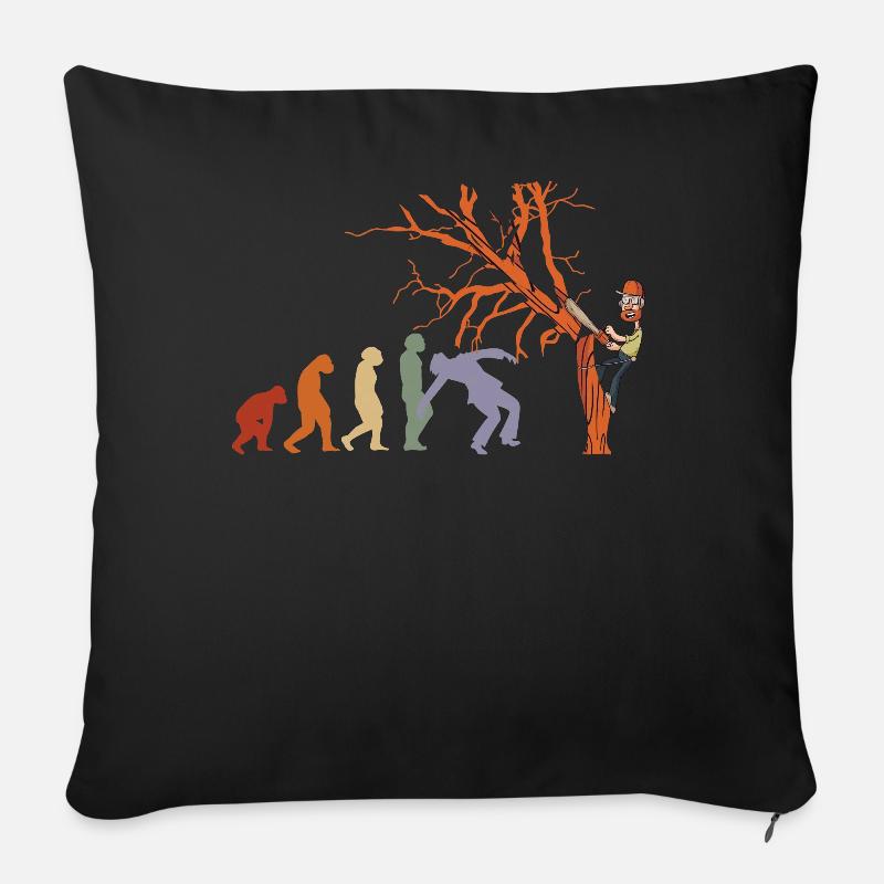 EVOLUTION Paysagiste Tronçonneuse Jardinerie - Coussin et housse de 45 x 45 cm - noir