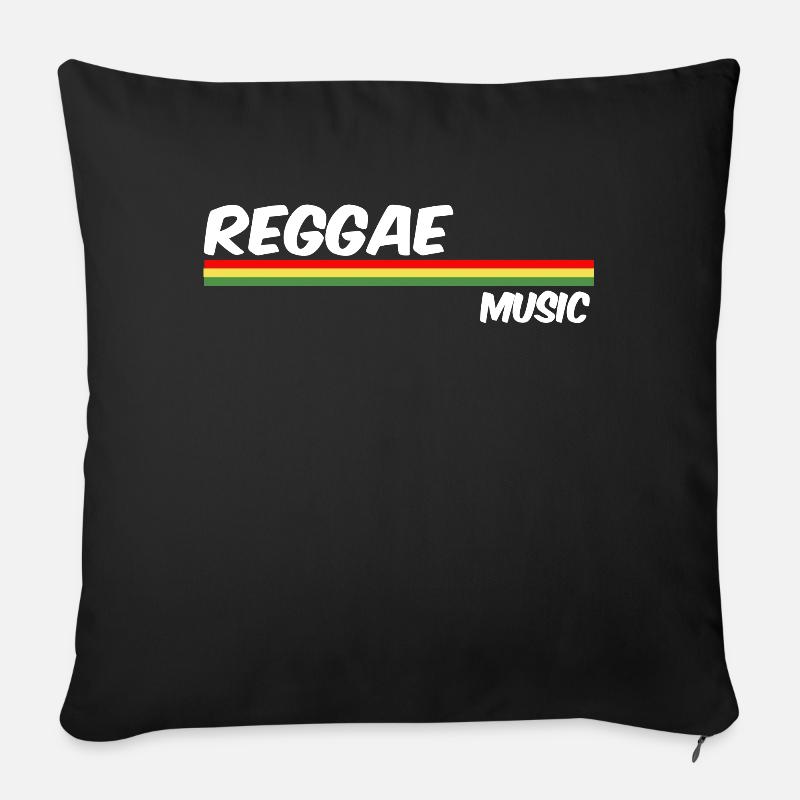 Reggae Music - Rasta - Coussin et housse de 45 x 45 cm - noir