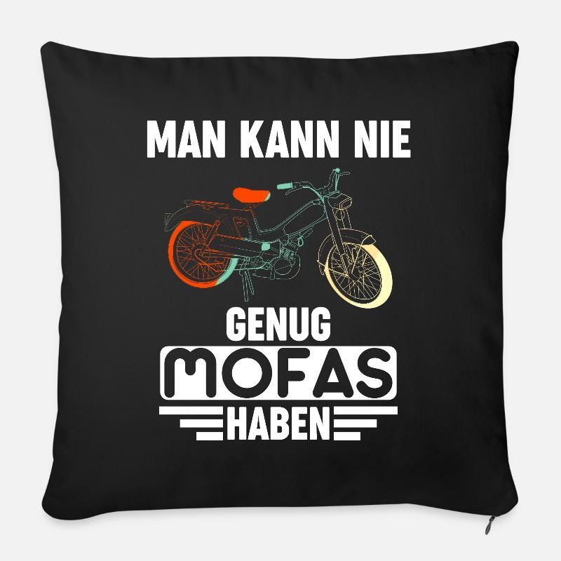 Mofa Mofas Moped DDR Hercules Geschenkidee - Sofakissen mit Füllung 45 x 45 cm - Schwarz