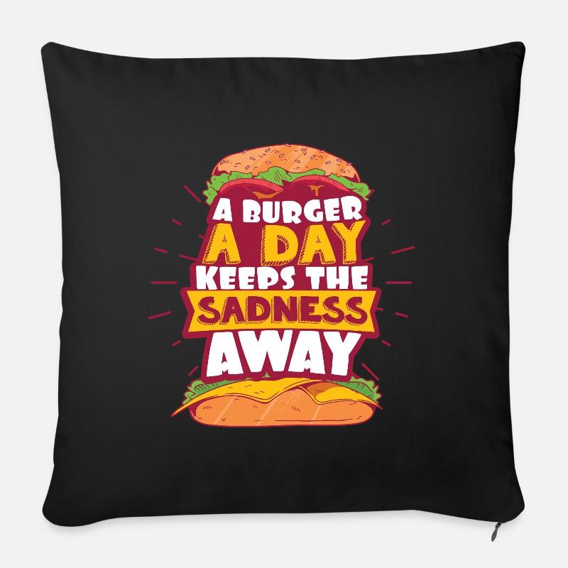 Burger - Sofakissen mit Füllung 45 x 45 cm - Schwarz