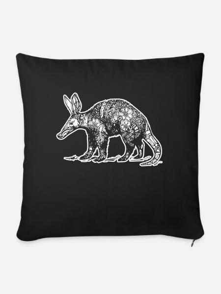 Aardvark Aardvark Blumenmuster - Sofakissen mit Füllung 45 x 45 cm - Schwarz