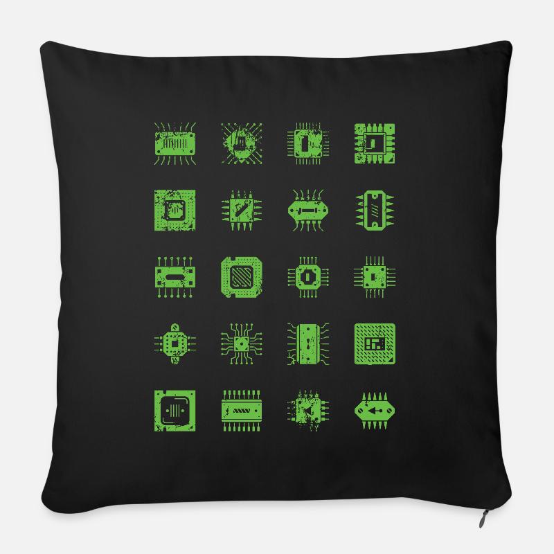 Microchips Mikrochip CPU Informatiker Hardware - Sofakissen mit Füllung 45 x 45 cm - Schwarz