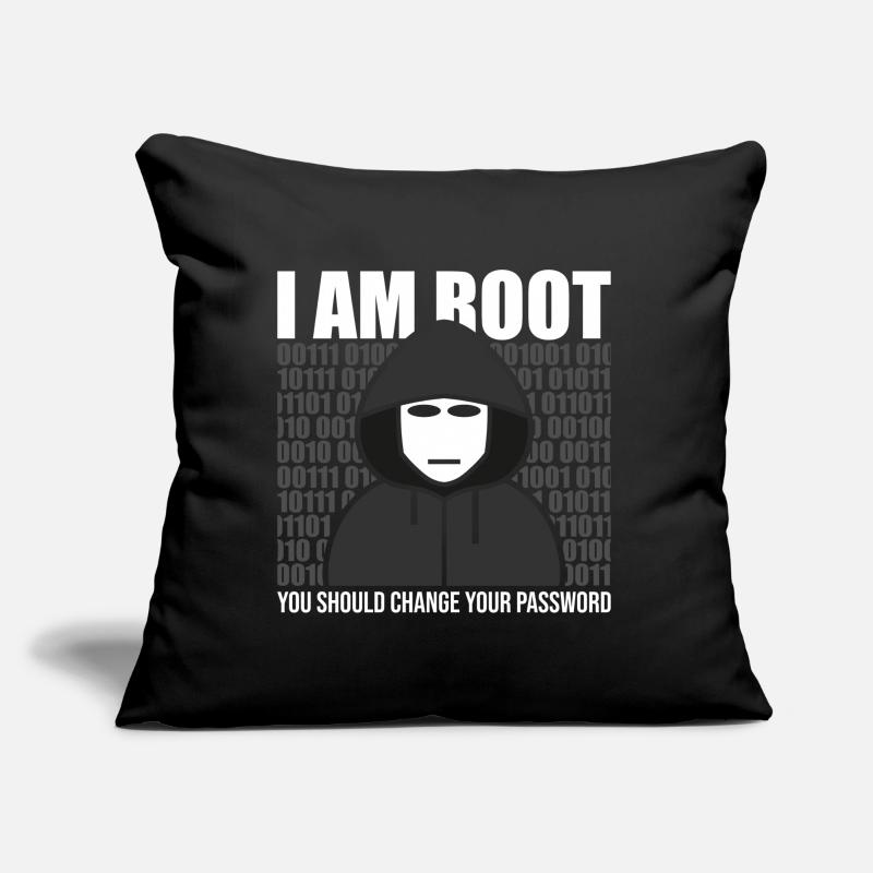 Root Hacker IT Programmierer Informatik Sofakissen mit Füllung 45 x 45 cm