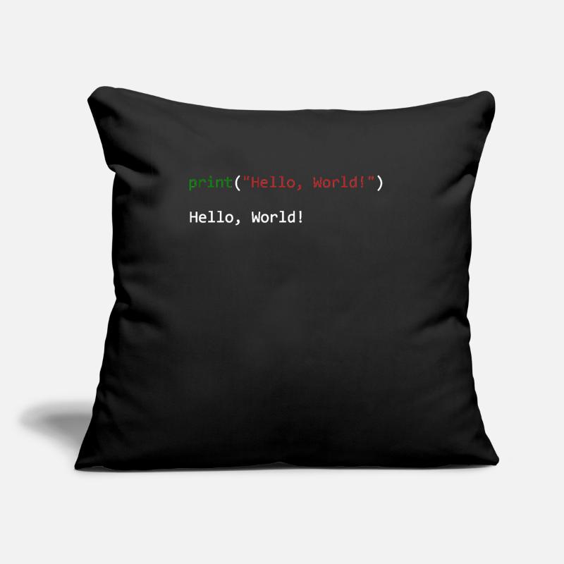 Hello World lustiges Geschenk Python Programmierer Sofakissen mit Füllung 45 x 45 cm