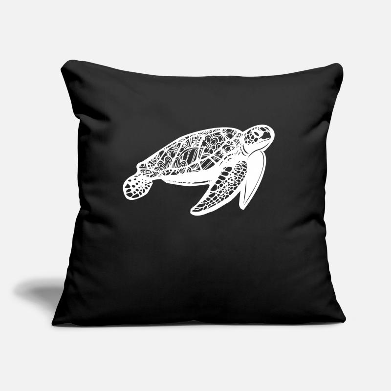 Turtle Turtle Blumenmuster Sofakissen mit Füllung 45 x 45 cm