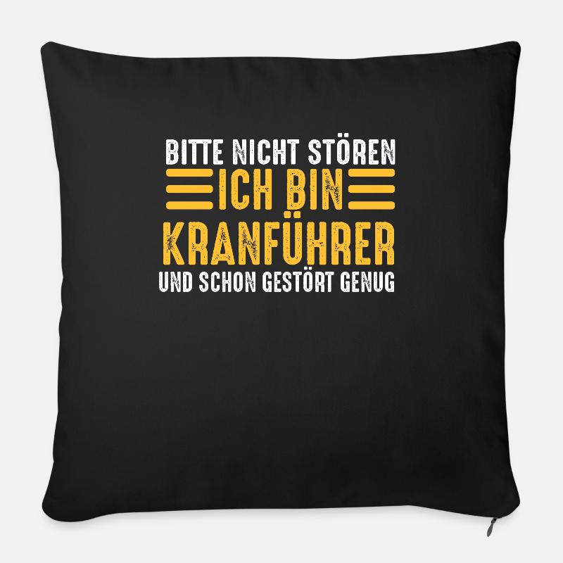 Kran Kranführer Hausbau Baustelle Handwerker - Sofakissen mit Füllung 45 x 45 cm - Schwarz
