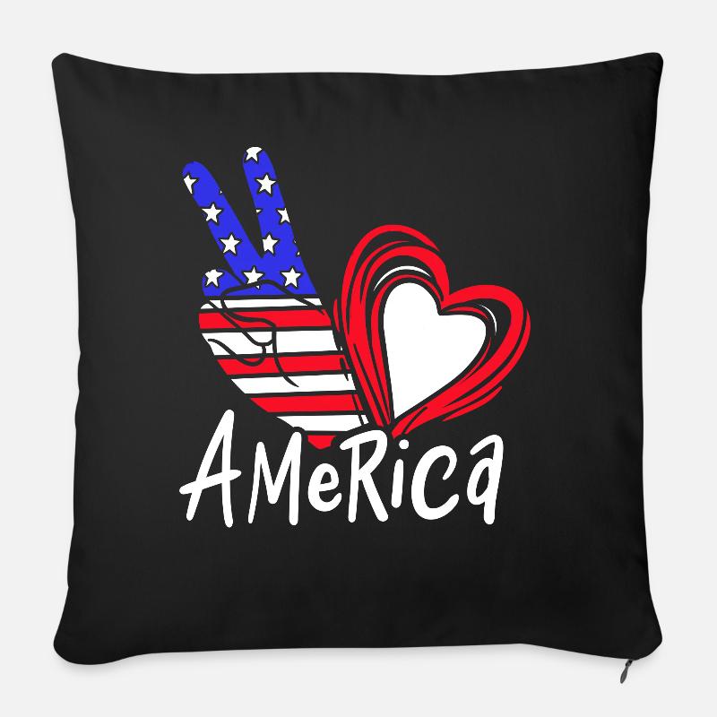 Amerika - Sofakissen mit Füllung 45 x 45 cm - Schwarz