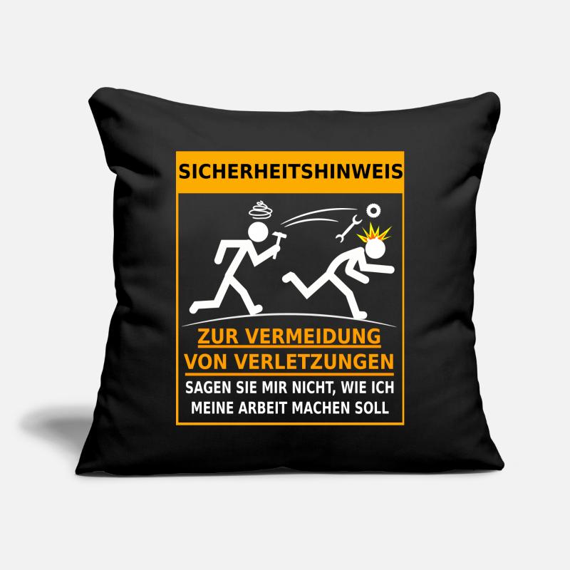 Sicherheitshinweis Arbeitsunfall Betriebsunfall Sofakissen mit Füllung 45 x 45 cm