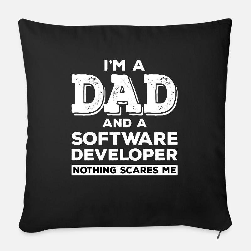 Programmierer Vater Software Entwickler IT Papa - Sofakissen mit Füllung 45 x 45 cm - Schwarz
