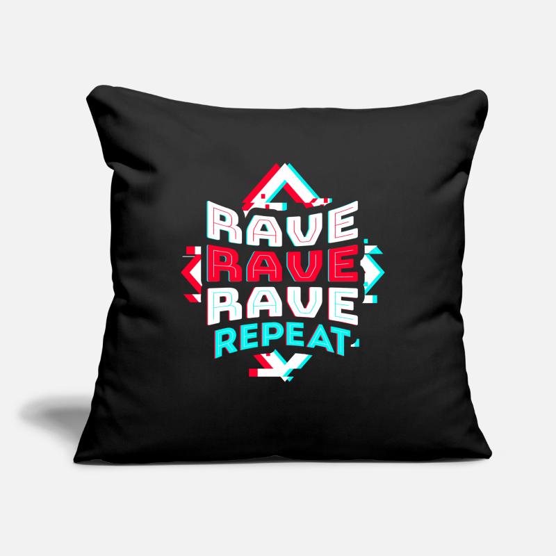Techno Rave EDM Dubstep électronique D&B Coussin et housse de 45 x 45 cm