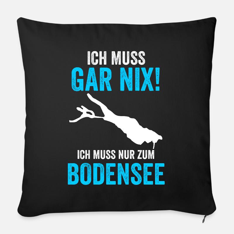 Bodensee See Deutschland Reise Urlaub Sommerferien - Sofakissen mit Füllung 45 x 45 cm - Schwarz
