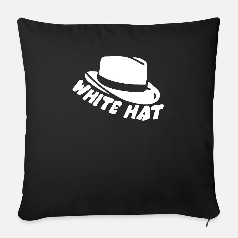 White Hat Hacker - Sofakissen mit Füllung 45 x 45 cm - Schwarz
