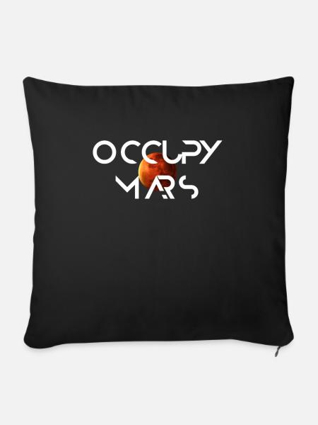 Occupy Mars Terraform Design - Sofakissen mit Füllung 45 x 45 cm - Schwarz