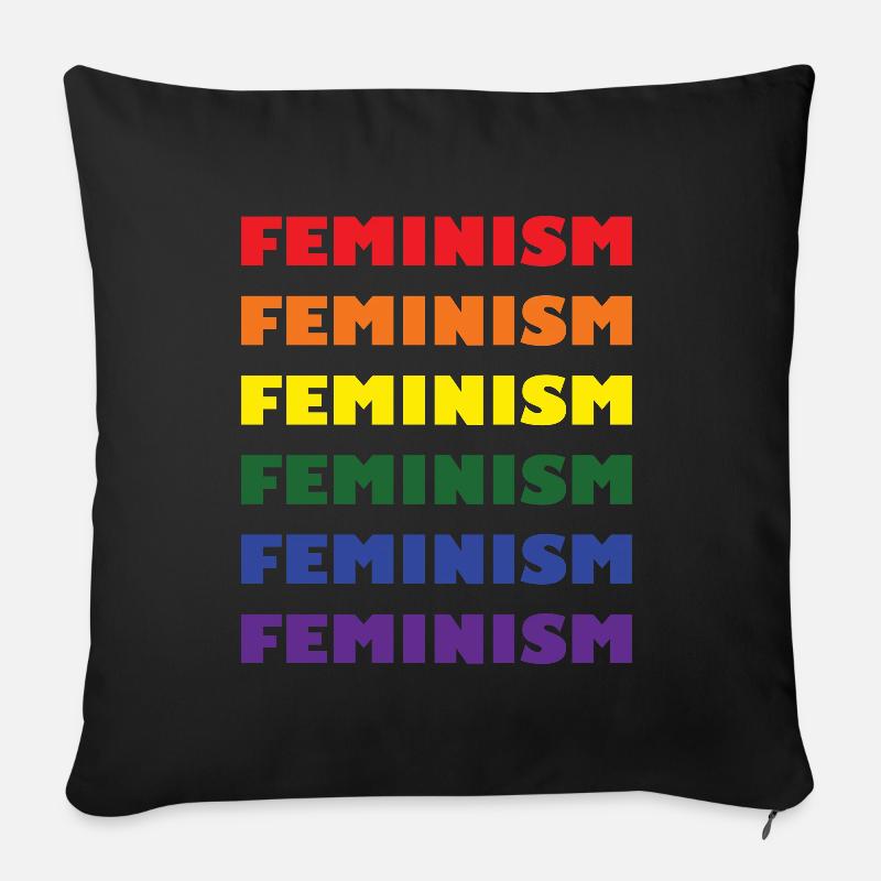 féminisme - Coussin et housse de 45 x 45 cm - noir
