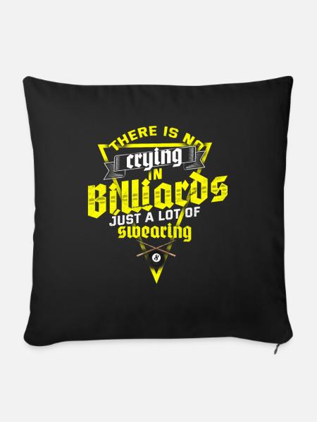 Billard Billardkugel Kreide Snooker - Sofakissen mit Füllung 45 x 45 cm - Schwarz