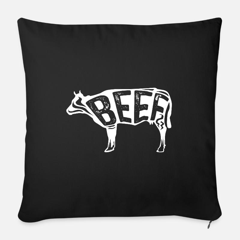 Rindfleisch Steak - Sofakissen mit Füllung 45 x 45 cm - Schwarz
