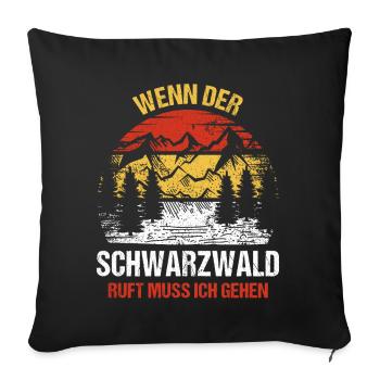 Schwarzwald Schwarzwälder Geschenk - Sofakissen mit Füllung 45 x 45 cm - Schwarz - Vorne