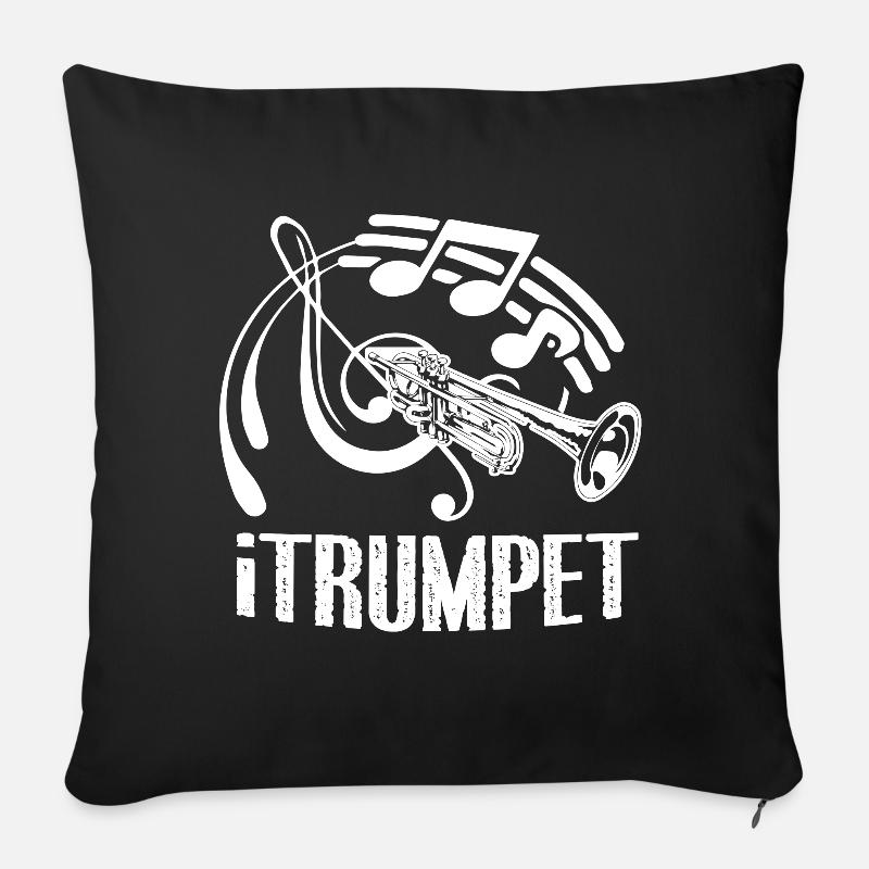 Trompete Lustige Trompete - Sofakissen mit Füllung 45 x 45 cm - Schwarz