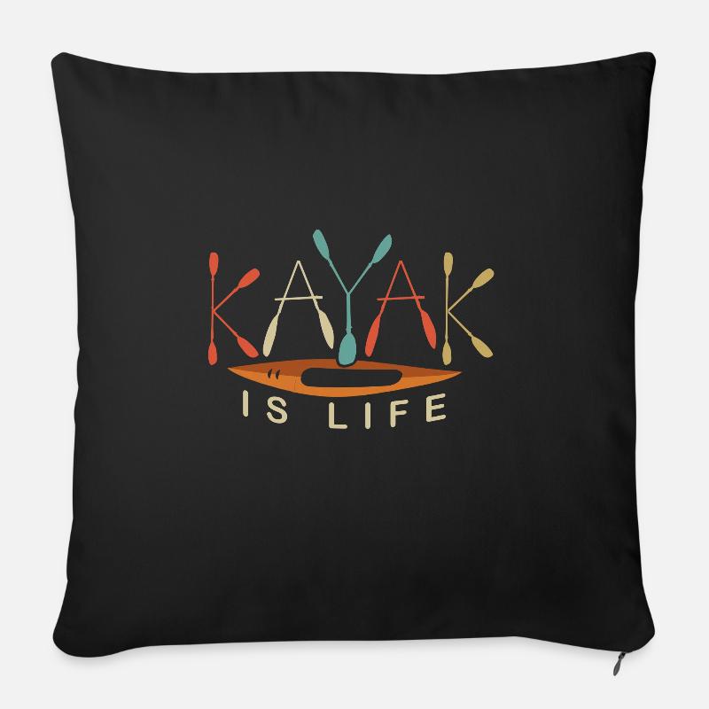 Kajak ist dein Leben - Sofakissen mit Füllung 45 x 45 cm - Schwarz