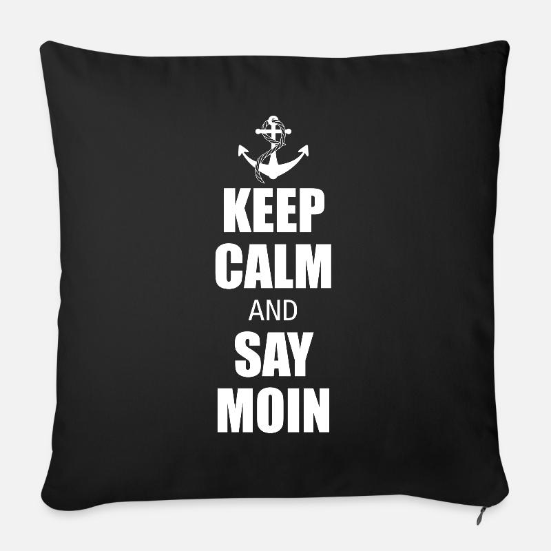 Keep calm and say Moin - Sofakissen mit Füllung 45 x 45 cm - Schwarz