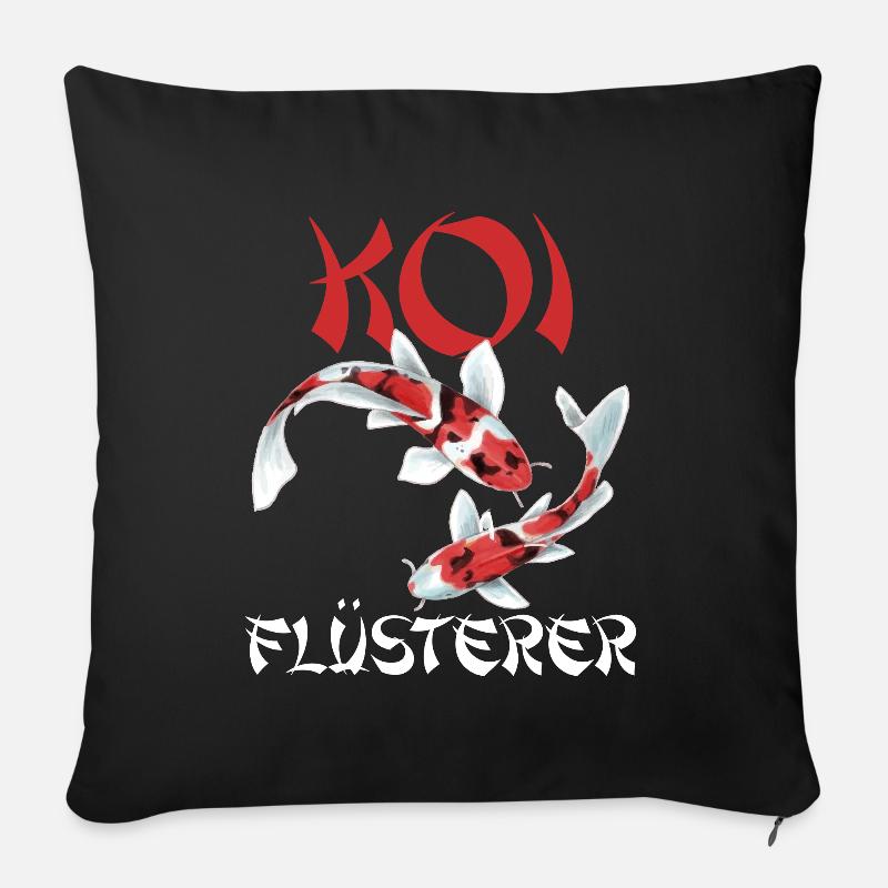 lustiges Koi Kois Koi Flüsterer Karpfen Geschenk - Sofakissen mit Füllung 45 x 45 cm - Schwarz