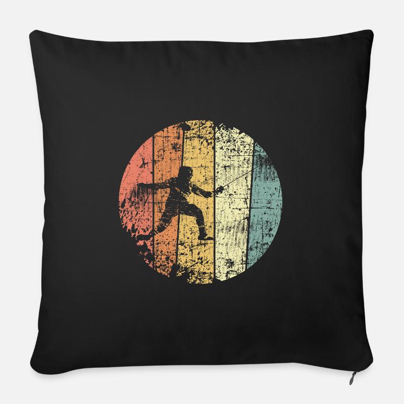 Fechten retro Fechter - Sofakissen mit Füllung 45 x 45 cm - Schwarz