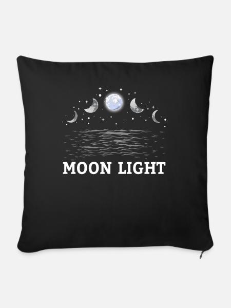Mondlicht Mondphasen Astrologie Mond - Sofakissen mit Füllung 45 x 45 cm - Schwarz