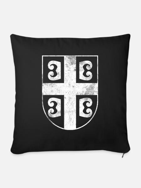 Serbien Wappen - Sofakissen mit Füllung 45 x 45 cm - Schwarz