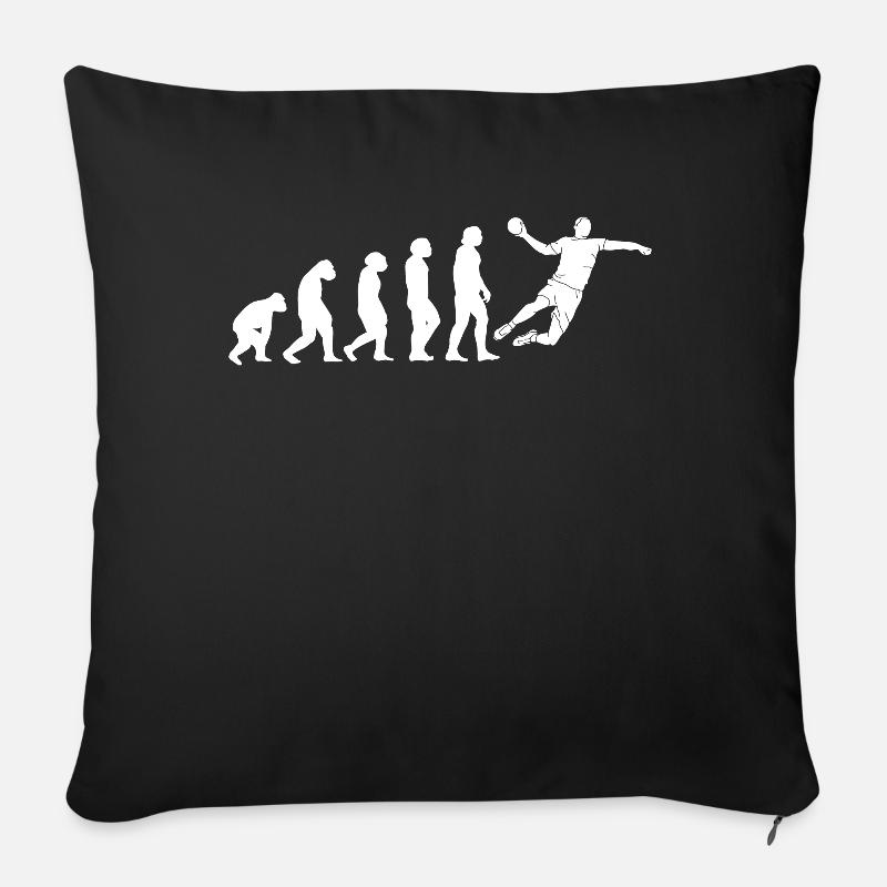 Handball évolution joueurs de handball joueurs de handball - Coussin et housse de 45 x 45 cm - noir