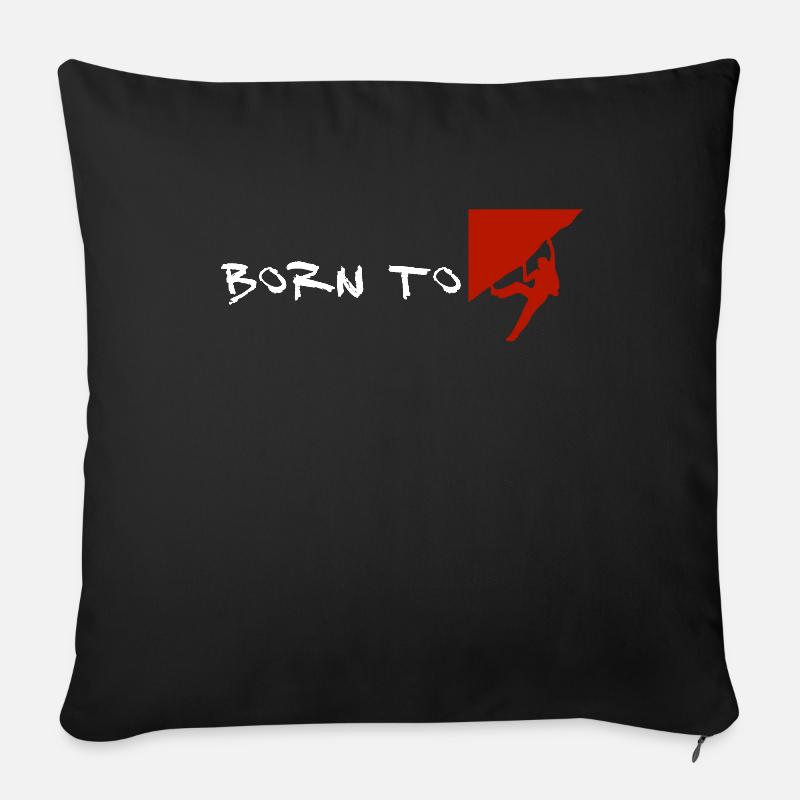 Né pour grimper (escalade) - Coussin et housse de 45 x 45 cm - noir