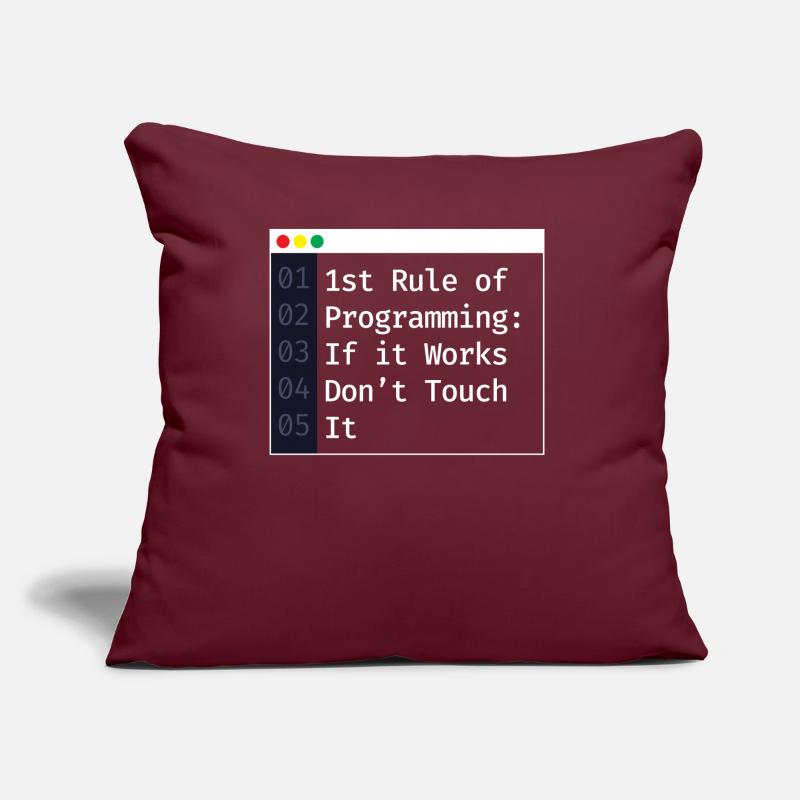 1st Rule Of Programming Programmer Coding Sofa pillow with filling 45cm x 45cm