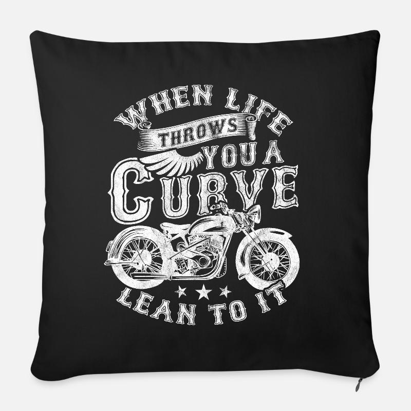 Motorrad - Sofakissen mit Füllung 45 x 45 cm - Schwarz