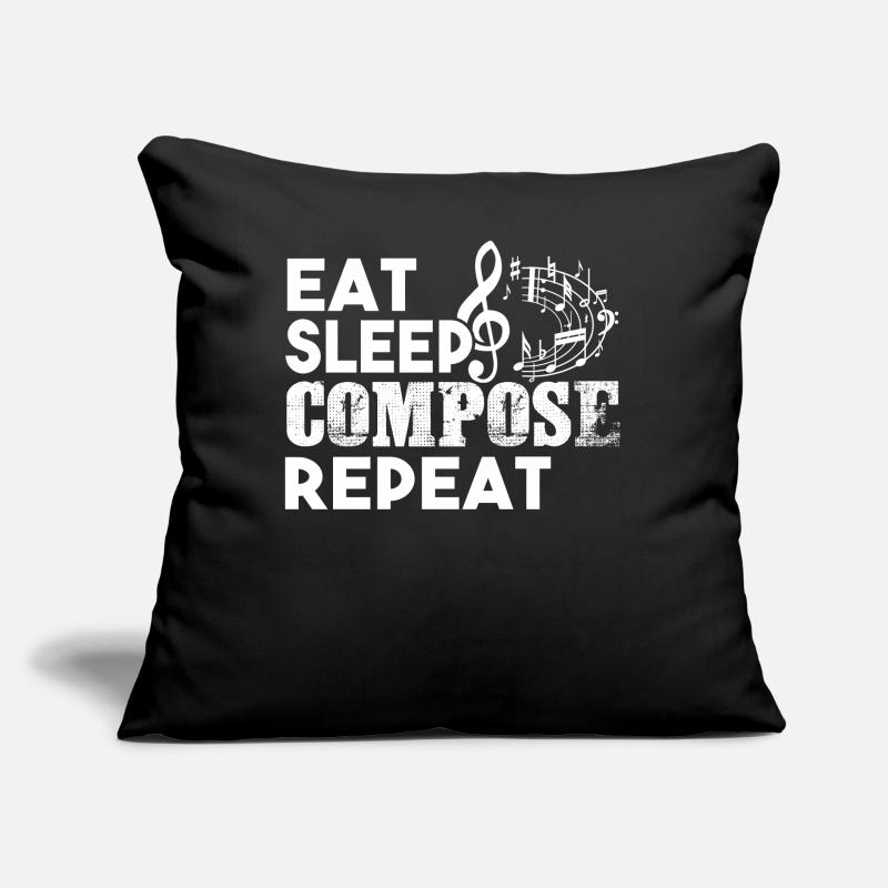 Composer Composer Eat Sleep Compose Répéter Coussin et housse de 45 x 45 cm
