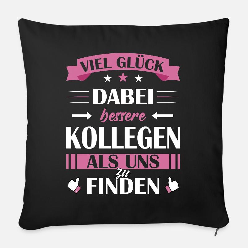 Abschiedsgeschenk Kollegin - Mitarbeiter Abschied - Sofakissen mit Füllung 45 x 45 cm - Schwarz