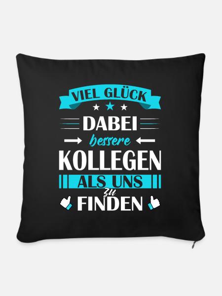 Jobwechsel Abschiedsgeschenk Kollege - Abschied - Sofakissen mit Füllung 45 x 45 cm - Schwarz