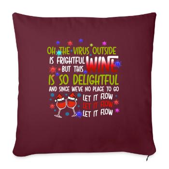Christmas Wine Woman T Shirt - Sofakissen mit Füllung 45 x 45 cm - Burgunderrot - Vorne