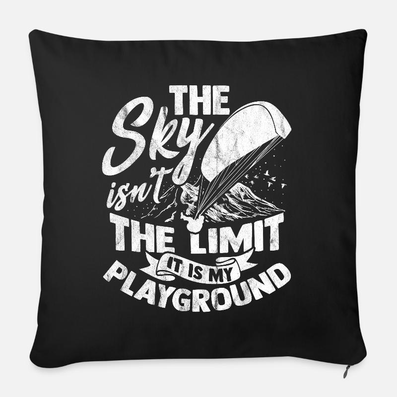 Parapente - Coussin et housse de 45 x 45 cm - noir