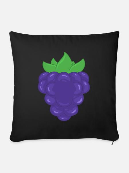 Brombeere - Sofakissen mit Füllung 45 x 45 cm - Schwarz