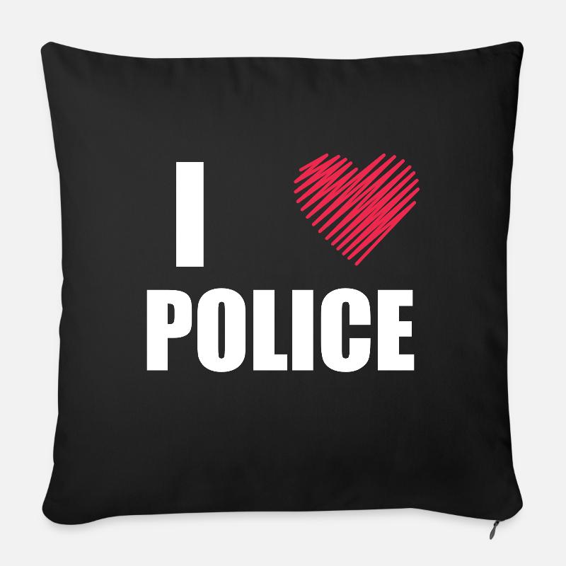 Polizei - Sofakissen mit Füllung 45 x 45 cm - Schwarz
