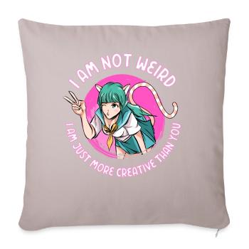 Anime girl gift - Sofa pillow with filling 45cm x 45cm - light taupe - Front