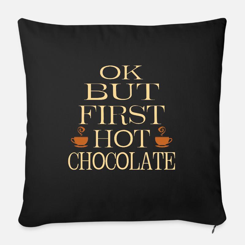 Chocolat chaud - Coussin et housse de 45 x 45 cm - noir
