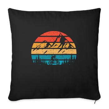 Dire drôle de VTT - Coussin et housse de 45 x 45 cm - noir - Devant