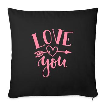 Ich liebe Dich - Sofakissen mit Füllung 45 x 45 cm - Schwarz - Vorne