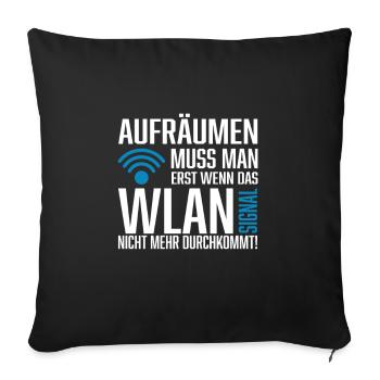 Wi-Fi signal saying nerd - Sofa pillow with filling 45cm x 45cm - black - Front