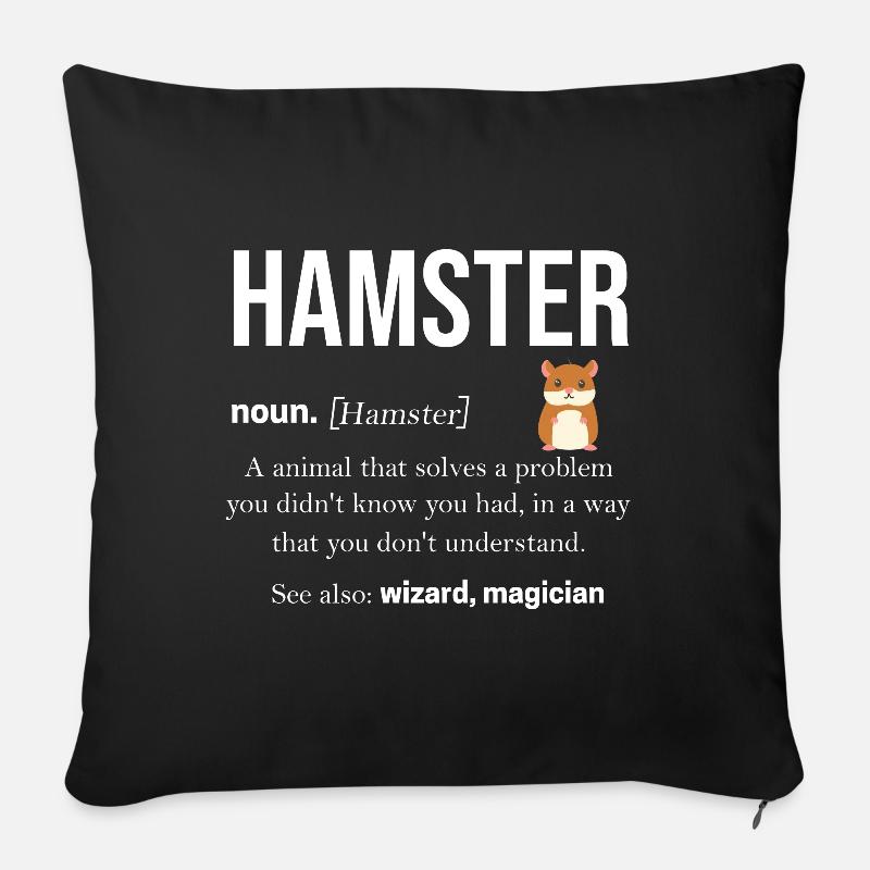 Hamster - Sofakissen mit Füllung 45 x 45 cm - Schwarz