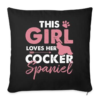 Cocker Spaniel - Sofakissen mit Füllung 45 x 45 cm - Schwarz - Vorne