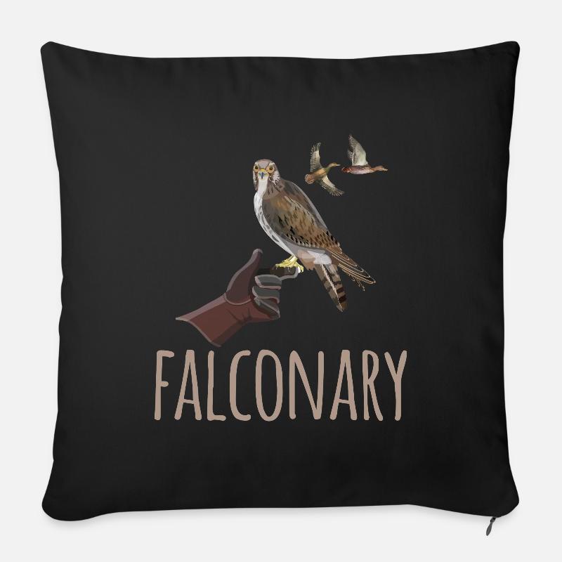 Falconry Eagle Falcon Birdscience Birds - Sofa pillow with filling 45cm x 45cm - black