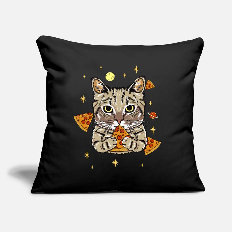 Drôle de pizza chat dans l’espace Fun Coussin et housse de 45 x 45 cm