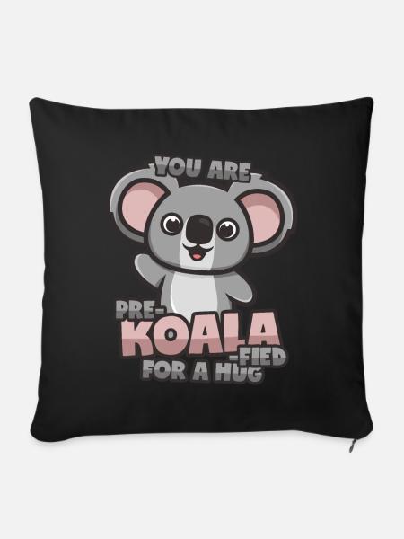 Koala Umarmung - Sofakissen mit Füllung 45 x 45 cm - Schwarz